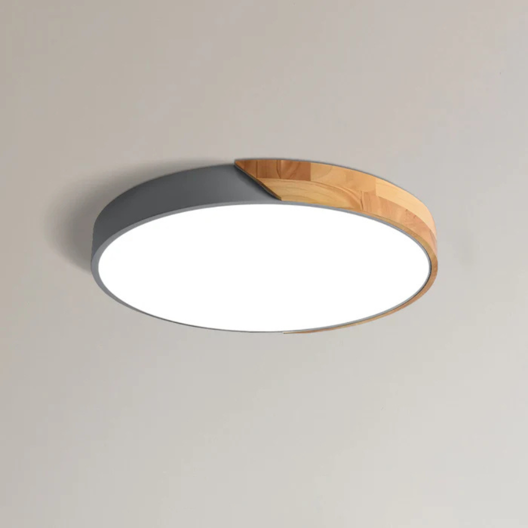 LED Ceiling Light With Nordic Wood Design For Warm Modern Ambience