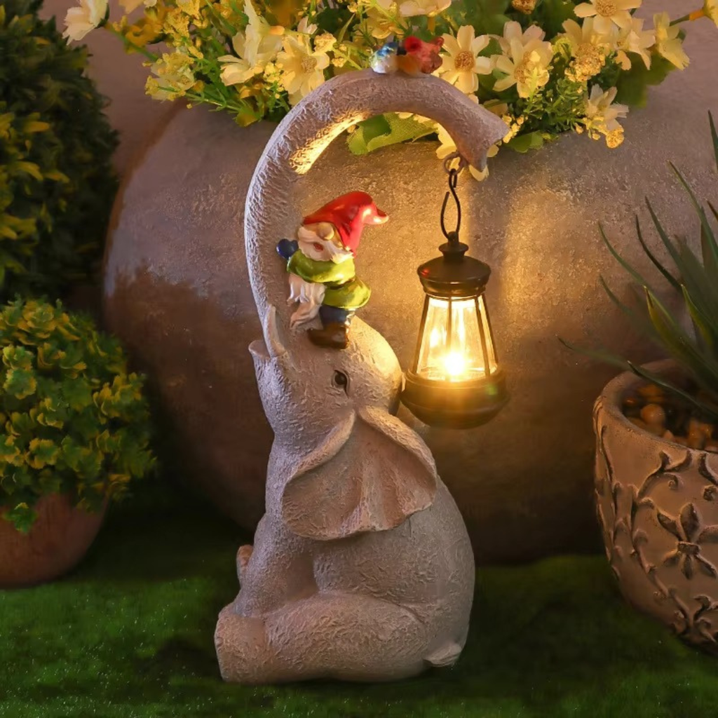 Lanterna da Giardino a Energia Solare a Forma di Elefante per Spazi Esterni | Rosalyssa