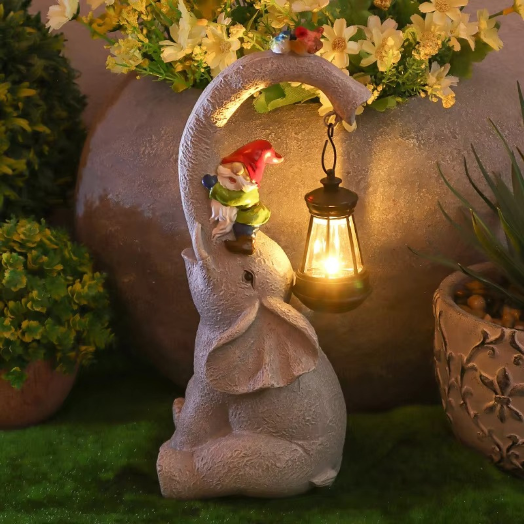 Lanterna da Giardino a Energia Solare a Forma di Elefante per Spazi Esterni | Rosalyssa