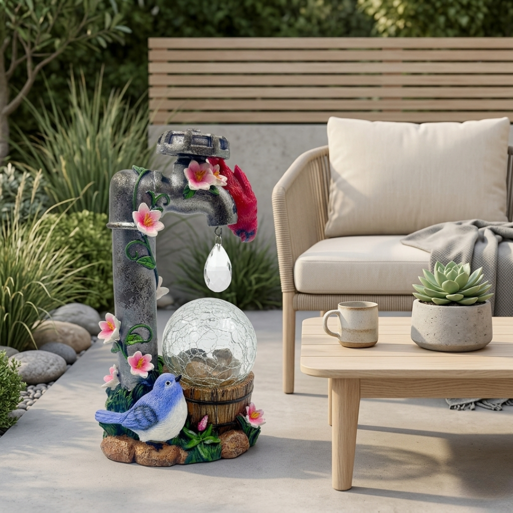 Elegant Solar Cardinal Garden Statue For Outdoor Decor | Rosalyssa