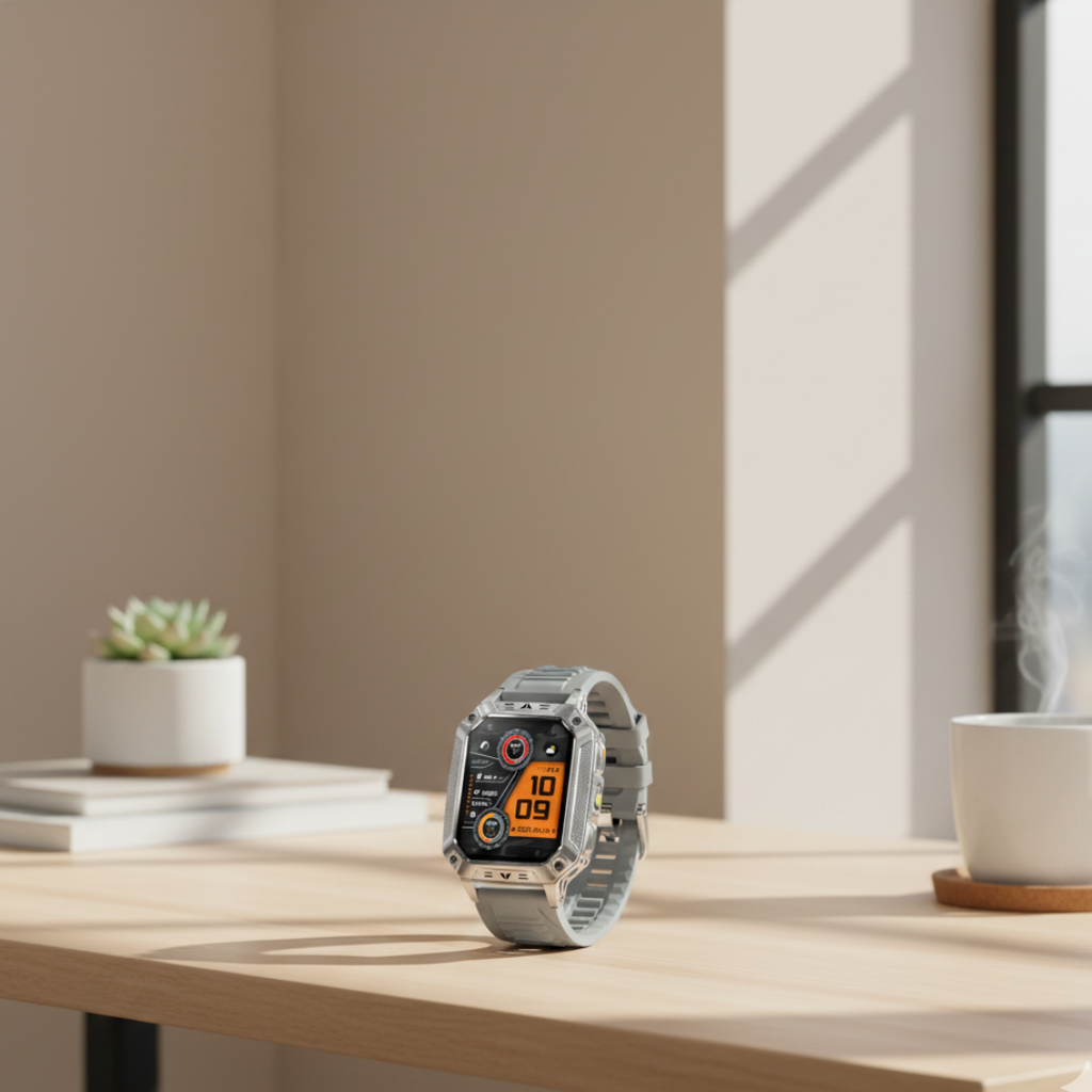 Outdoor fitness smartwatch met AMOLED-display, waterdichte activiteitsmeter | Rosalyssa