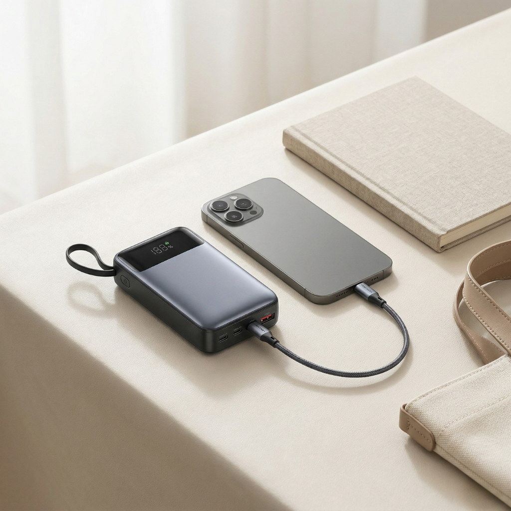 内蔵ケーブル付きポータブルパワーバンクで簡単に外出先で充電 | ロザリッサ