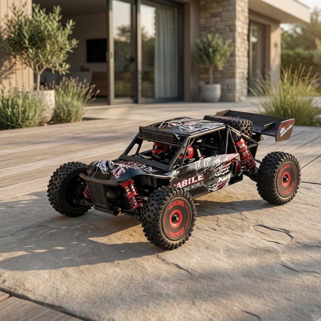 Coche RC 4WD a escala 1:12 sin escobillas, coche de carreras todoterreno de alta velocidad 75 km/h | Rosalyssa