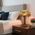 Vintage bordlampe med farvet glas til elegant belysning i hjemmet | Rosalyssa