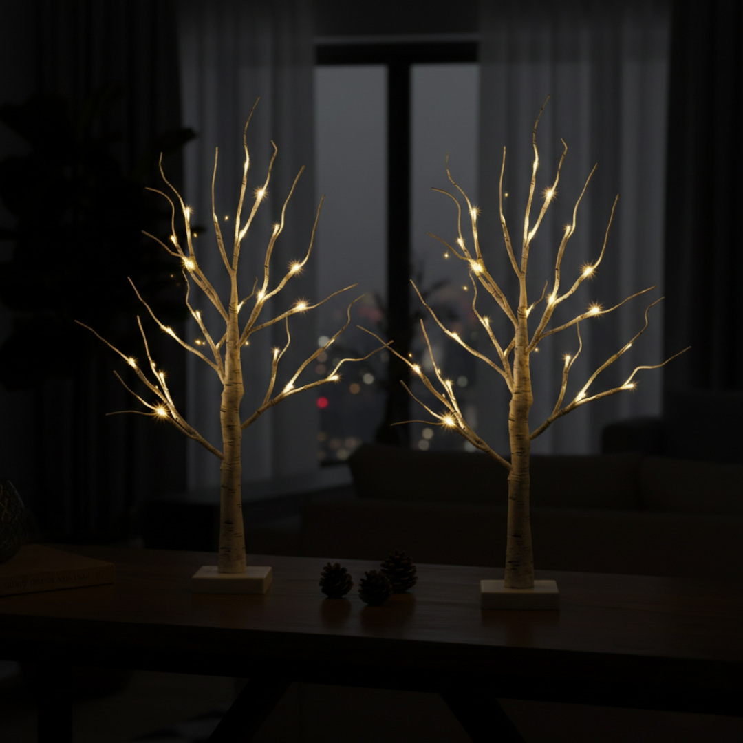 Decorazione luminosa a LED a forma di betulla per un'atmosfera accogliente in casa | Rosalyssa