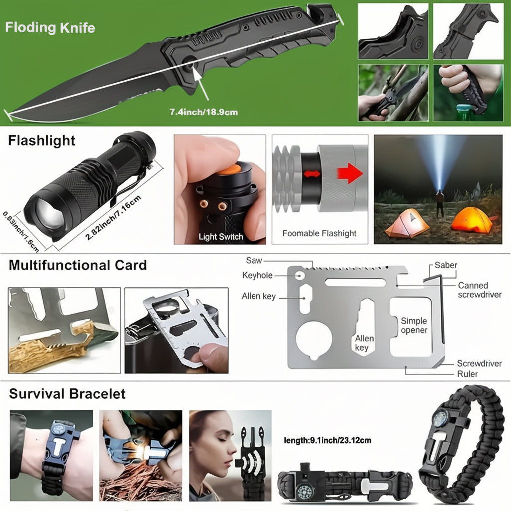 Survival Ready Backpack With Outdoor Gear And Tools