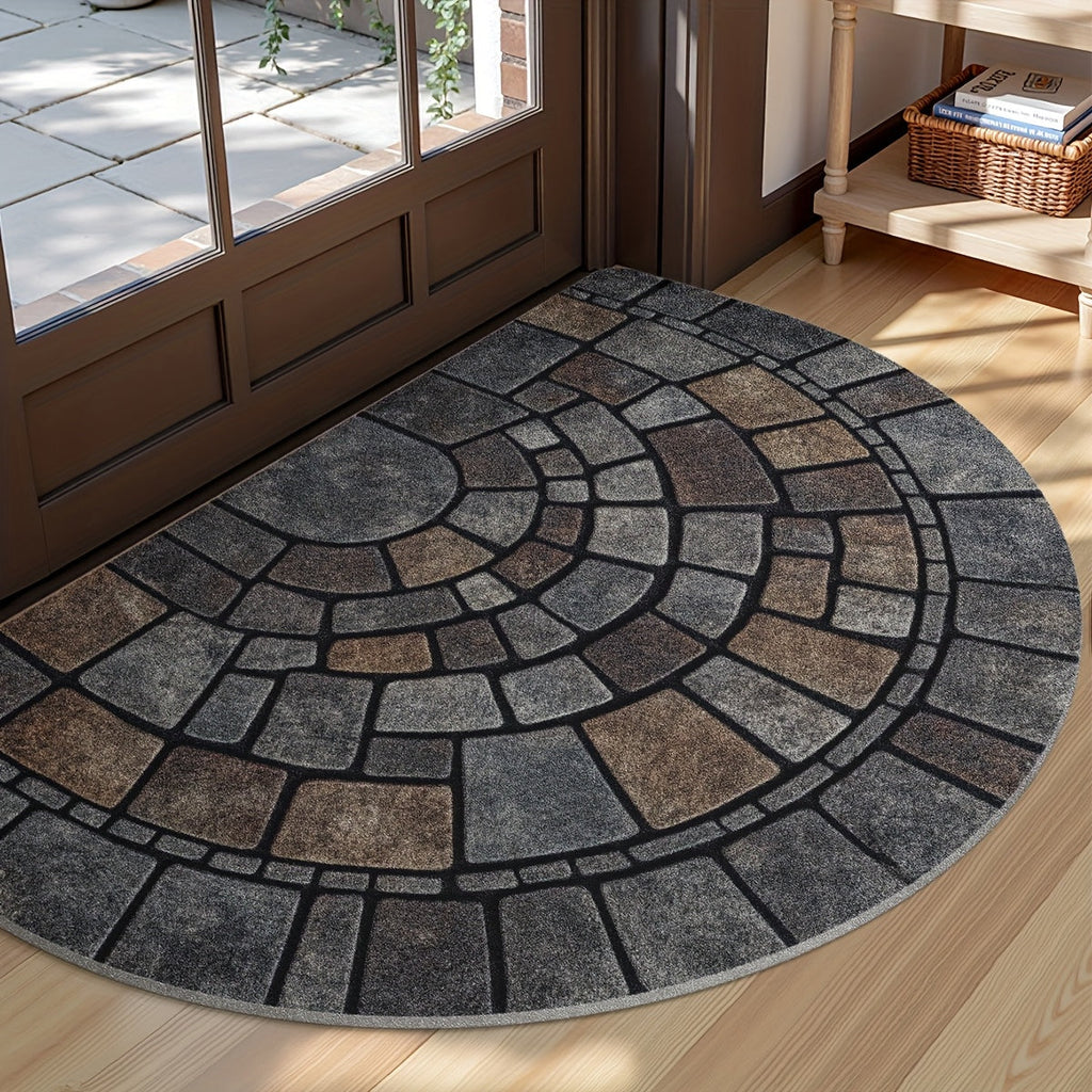 Zerbino d'ingresso a mosaico semicircolare per uso interno ed esterno