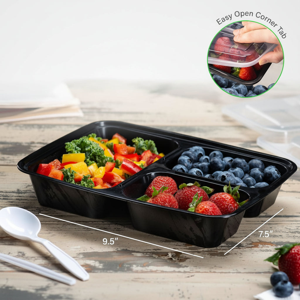BentoForge Three Compartment Bento Box For Structured Meals