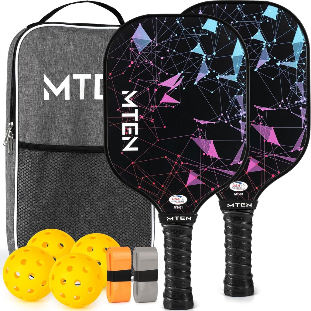 Lettvekts Pickleball-racketsett i glassfiber med baller