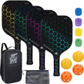 Glassfiber Pickleball-set med lette padler, baller og bæreveske