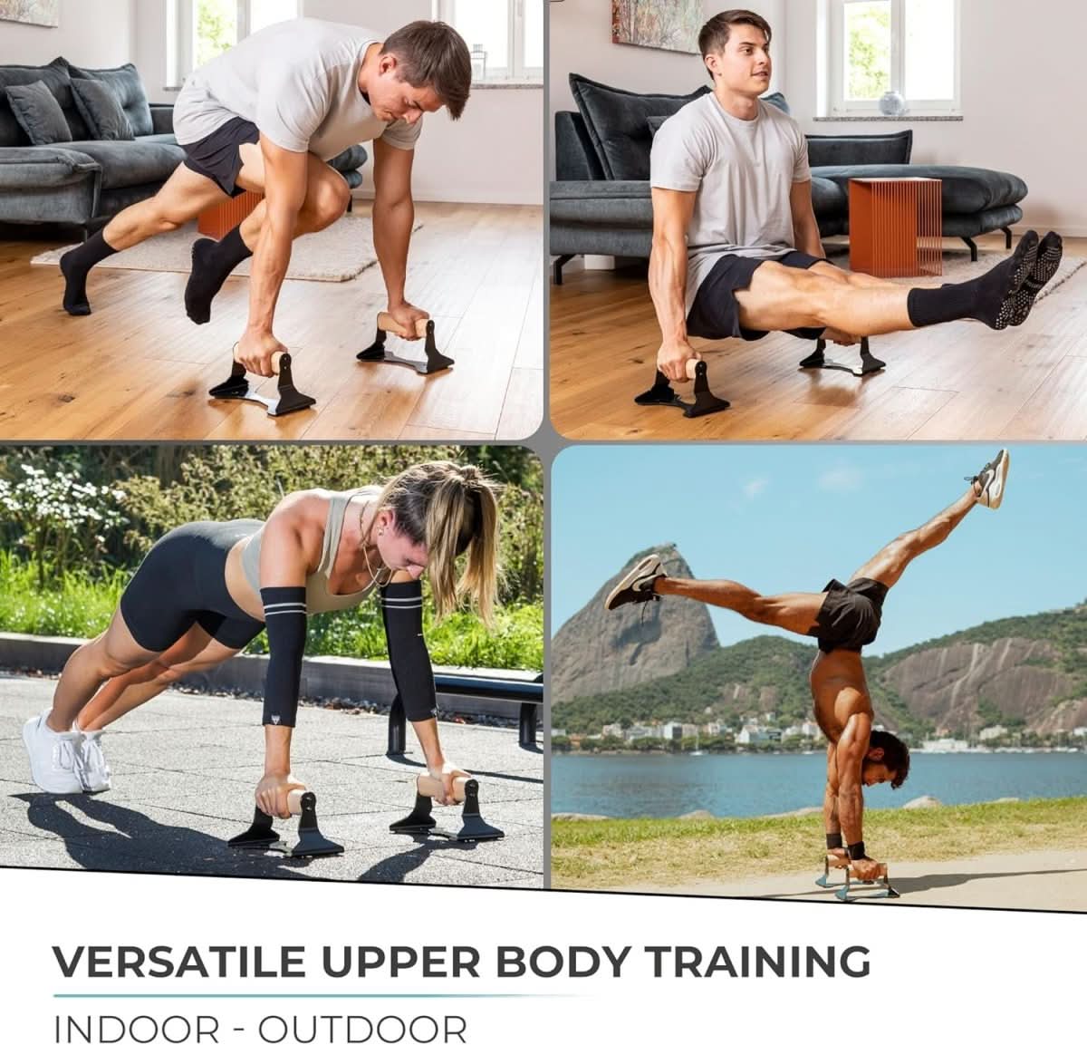 ZenGrip Ergonomische Holz-Parallettes für Liegestütze mit Stahlkern