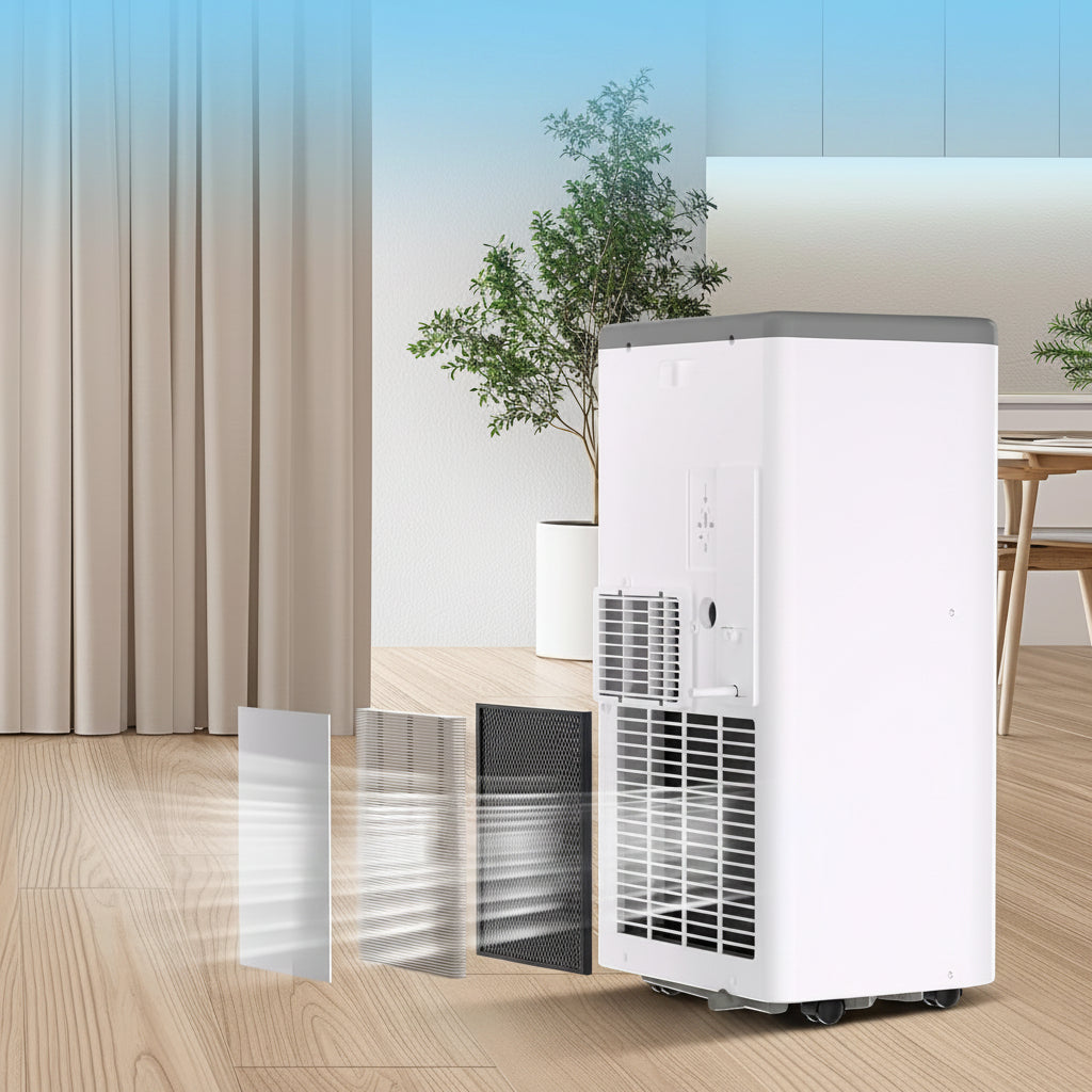 Přenosná klimatizace 12000 BTU s ventilátorem a odvlhčovačem pro 550 čtverečních stop