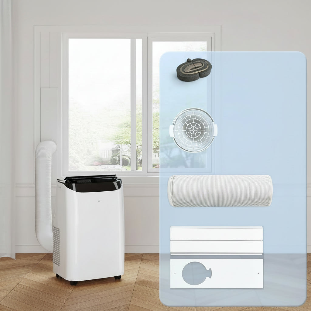 Přenosná klimatizace 14000 BTU s chladicím ventilátorem a odvlhčovačem