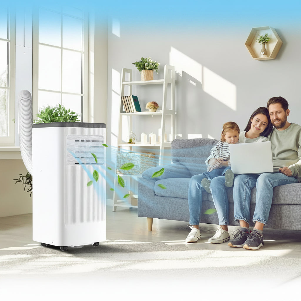 Přenosná klimatizace 12000 BTU s ventilátorem a odvlhčovačem pro 550 čtverečních stop