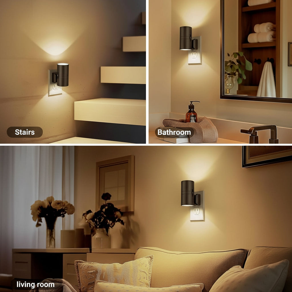 LumenNest LED Lampka Nocna, ściemnialna i automatyczna dla subtelnego, stylowego oświetlenia