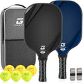 Lett Pickleball-rakettsett med grafittoverflate og polstret grep baller