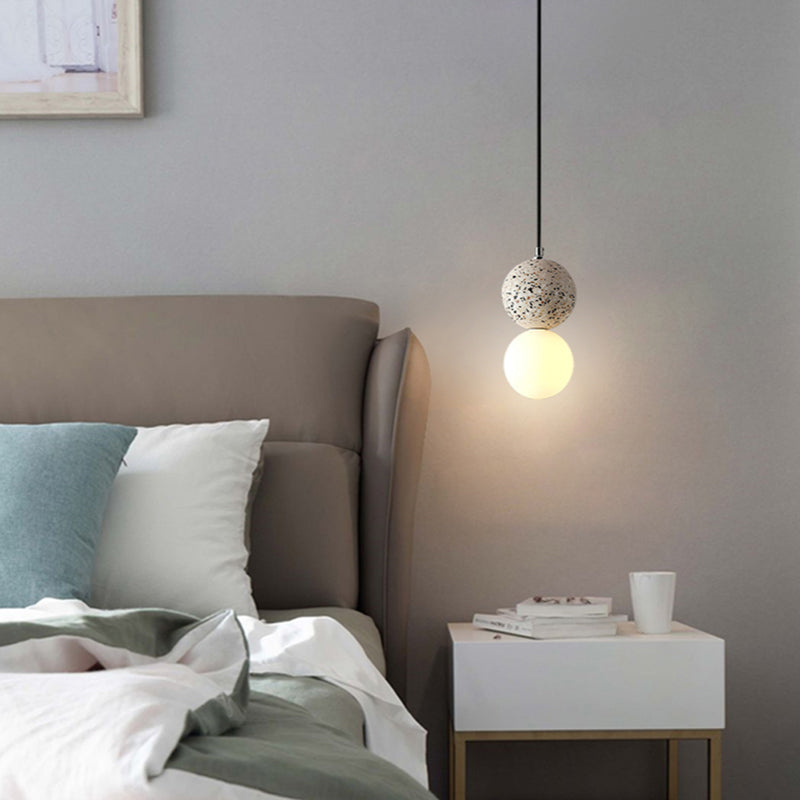 NovaLux LED Pendant Lights Small Glass Lamps For Dining Tables Black And White