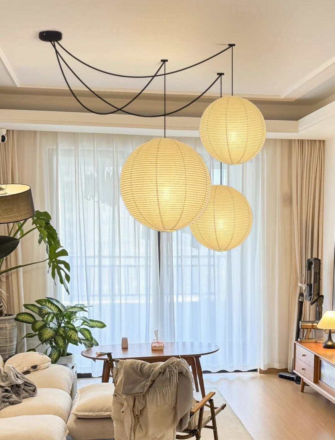 Nova Luminária Pendente com Design de Balão de Papel para Interiores Modernos