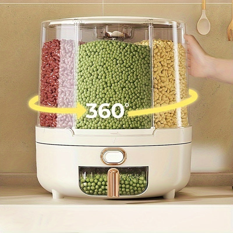Dispenser per Dispensa Ermetico Girevole a 360 Gradi per Cereali e Granaglie