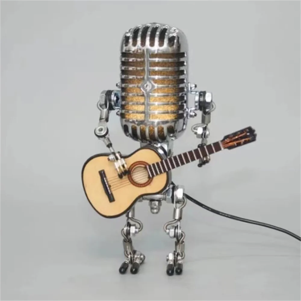 Lampa de masă LumaForge Robot pentru chitară cu lumină caldă reglabilă