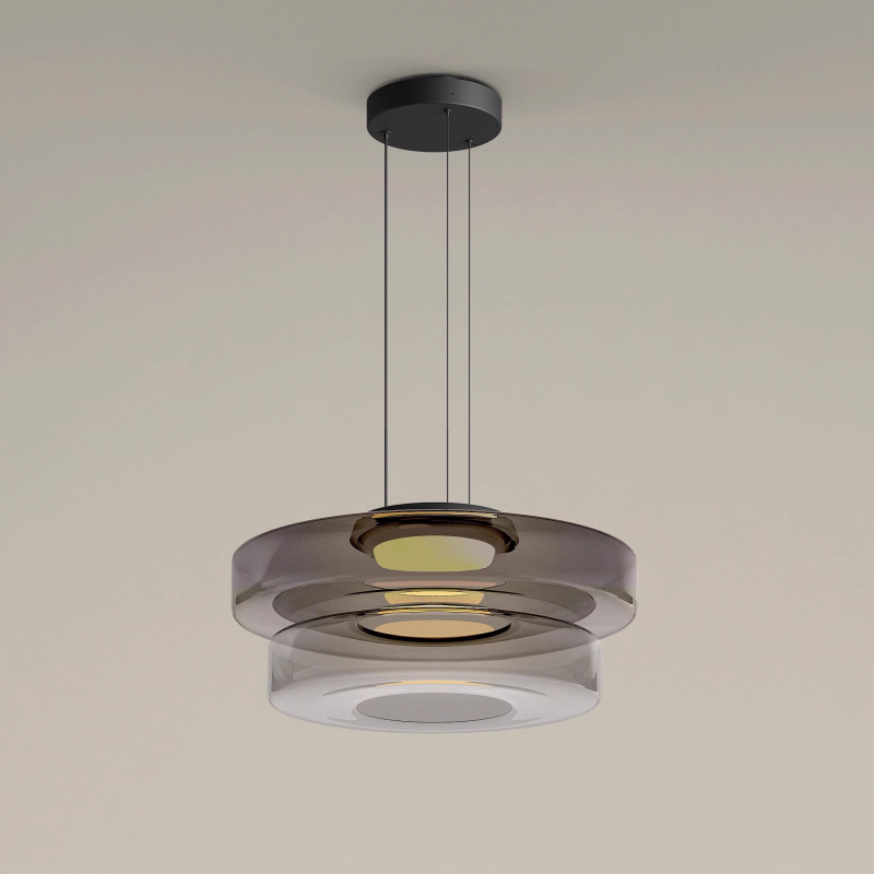 Bauhaus Style Moon Motif Glass Pendant Ceiling Light