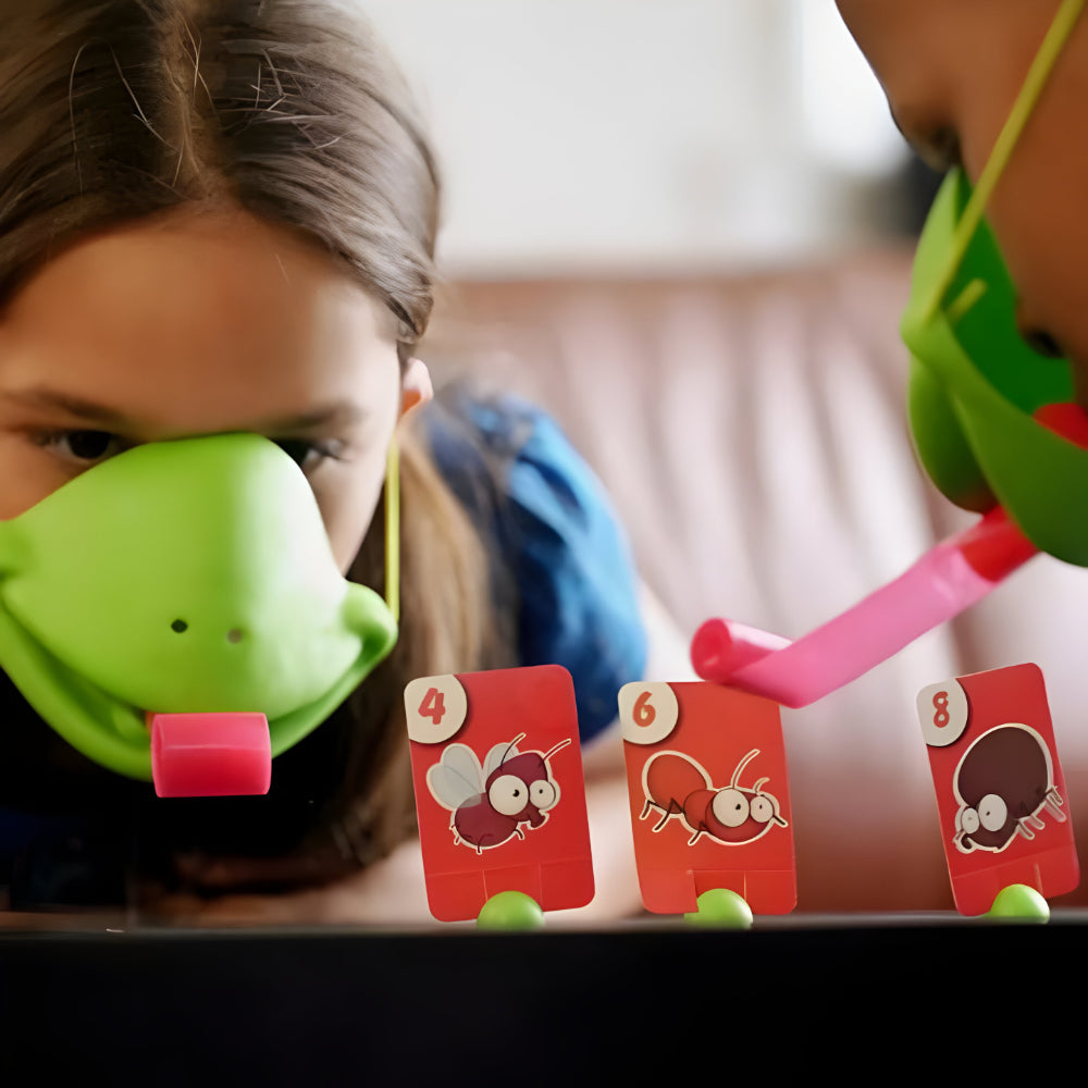 Kids Party Board Game With Chameleon Mask And Tongue Challenge