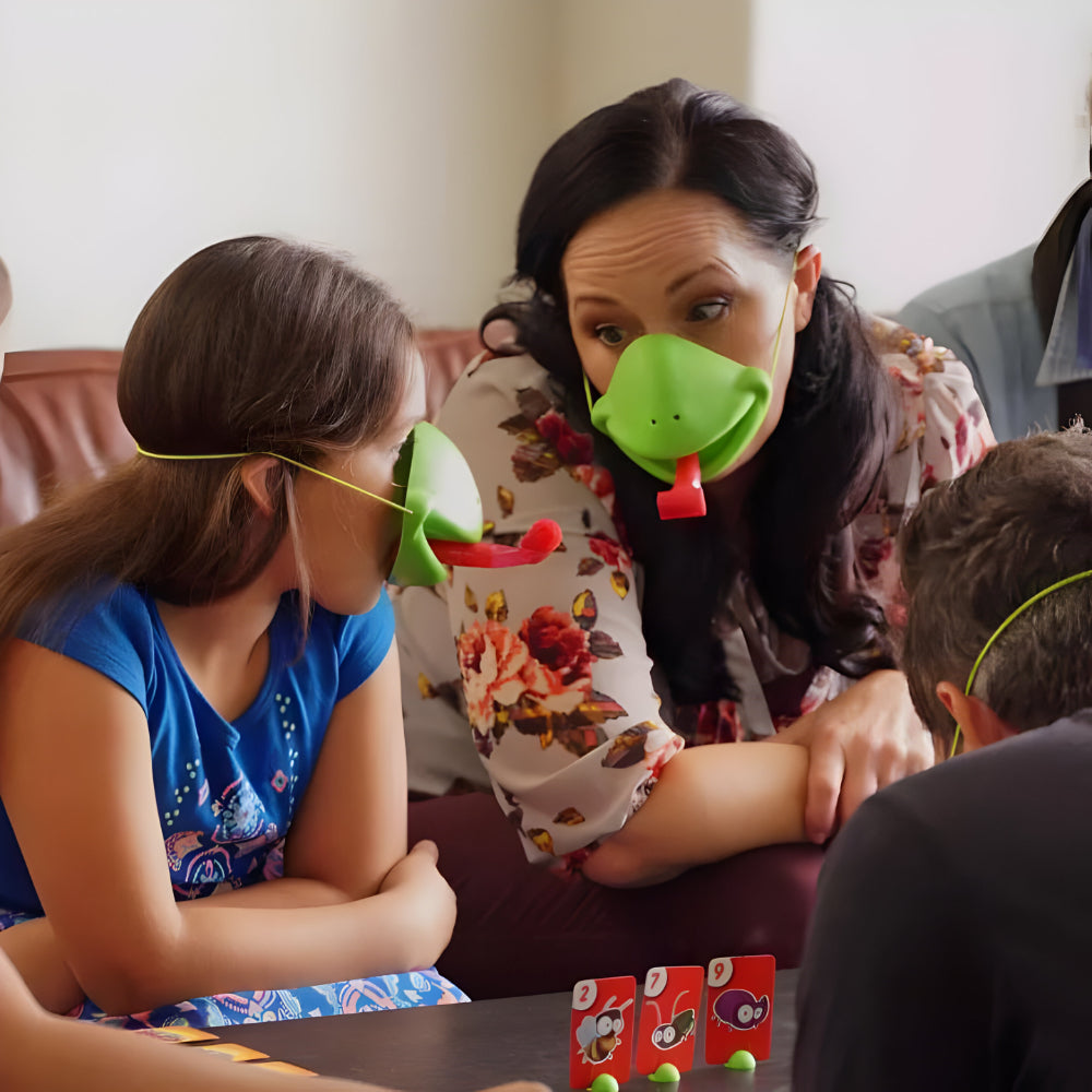 Kids Party Board Game With Chameleon Mask And Tongue Challenge