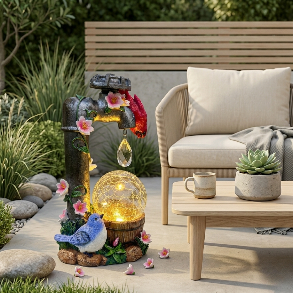 Elegant Solar Cardinal Garden Statue For Outdoor Decor | Rosalyssa
