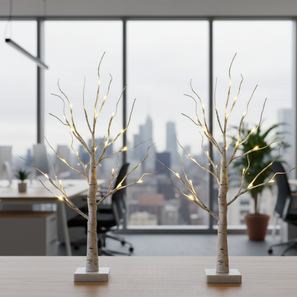 Decorazione luminosa a LED a forma di betulla per un'atmosfera accogliente in casa | Rosalyssa