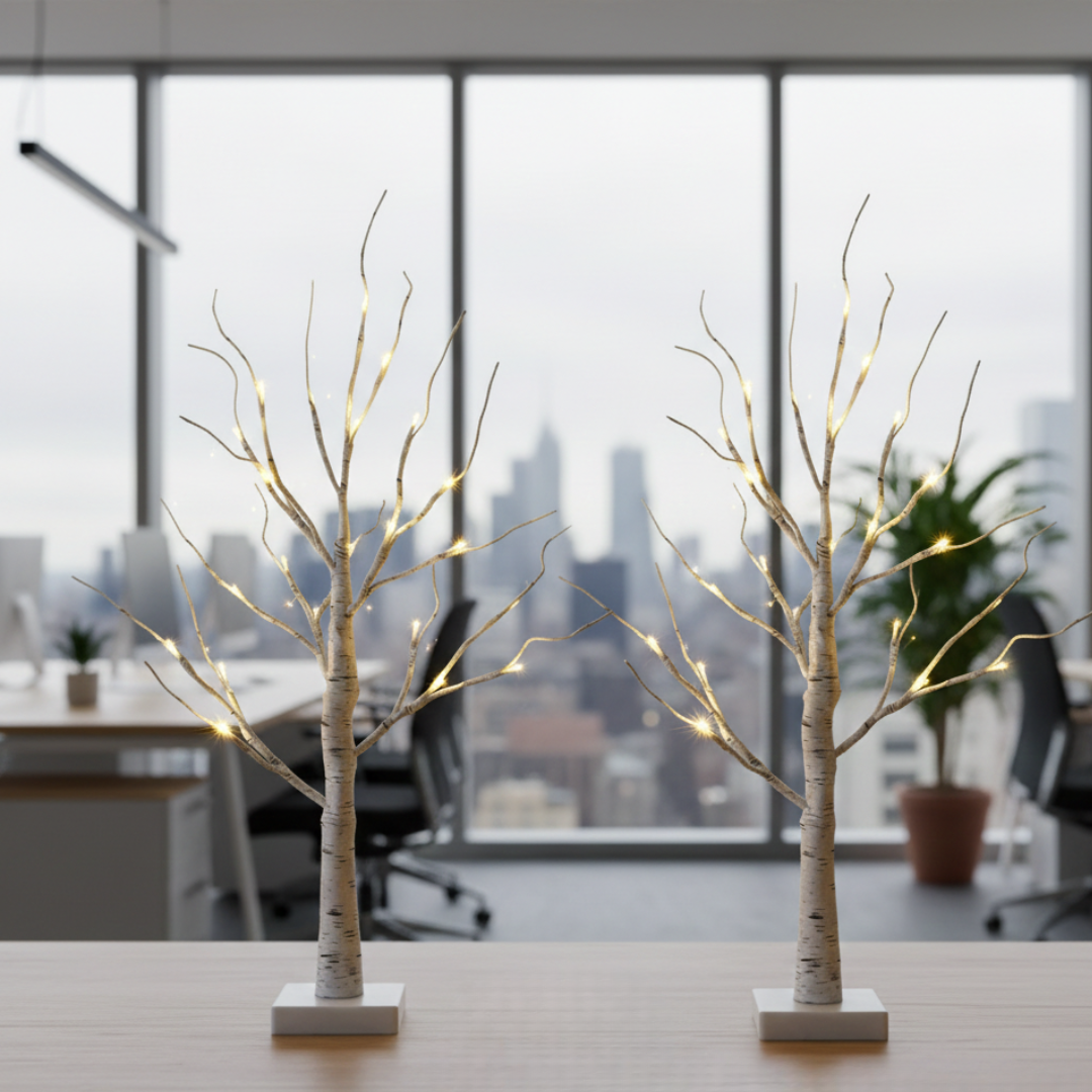 Decorazione luminosa a LED a forma di betulla per un'atmosfera accogliente in casa | Rosalyssa