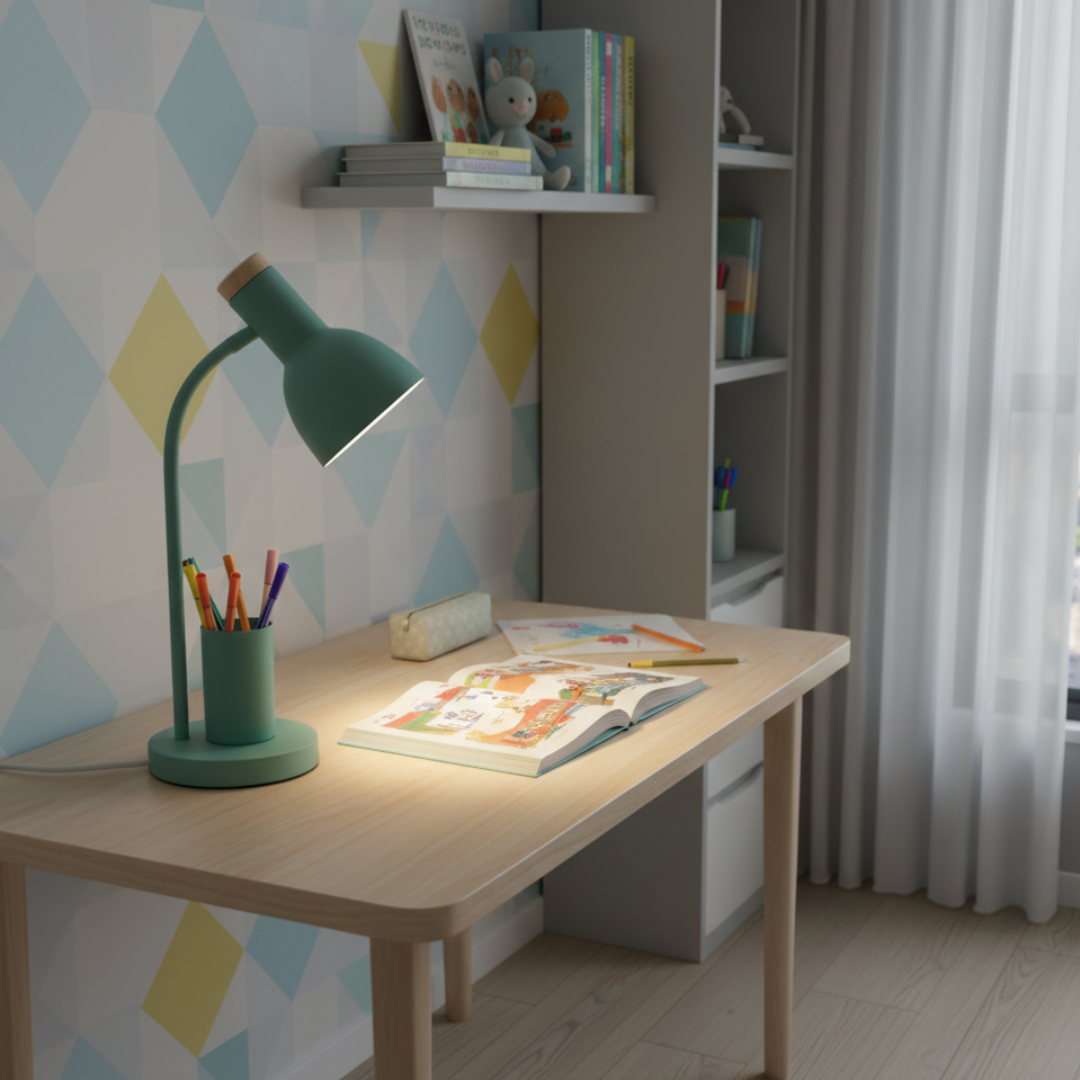 Lampada da tavolo a LED con portapenne per scrivania e spazio di lavoro | Rosalyssa