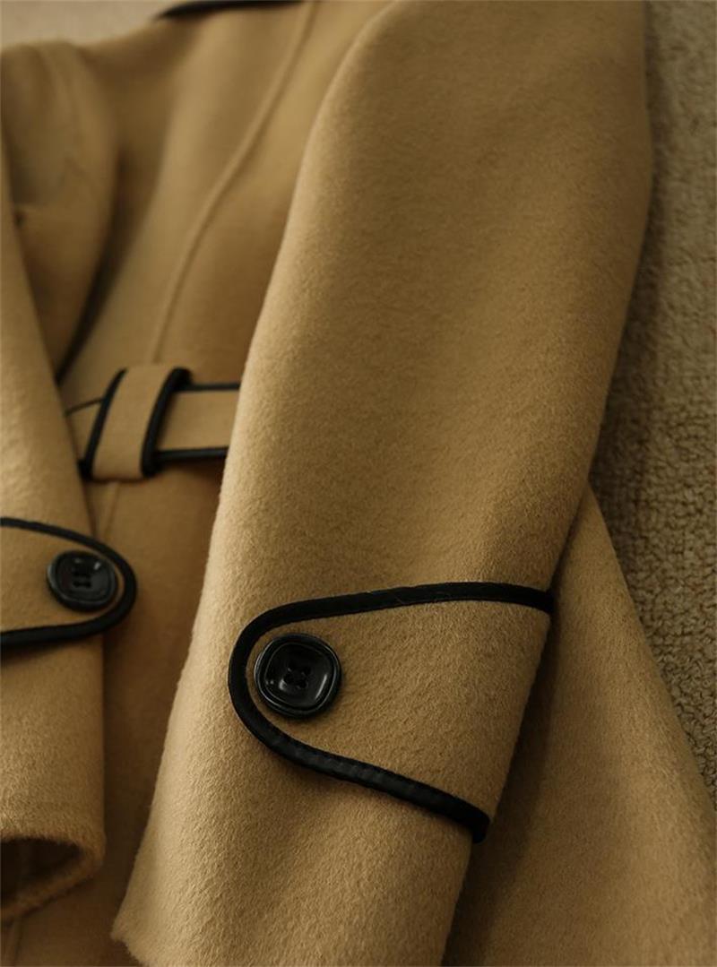Hand Tied High-grade Woolen Overcoat
