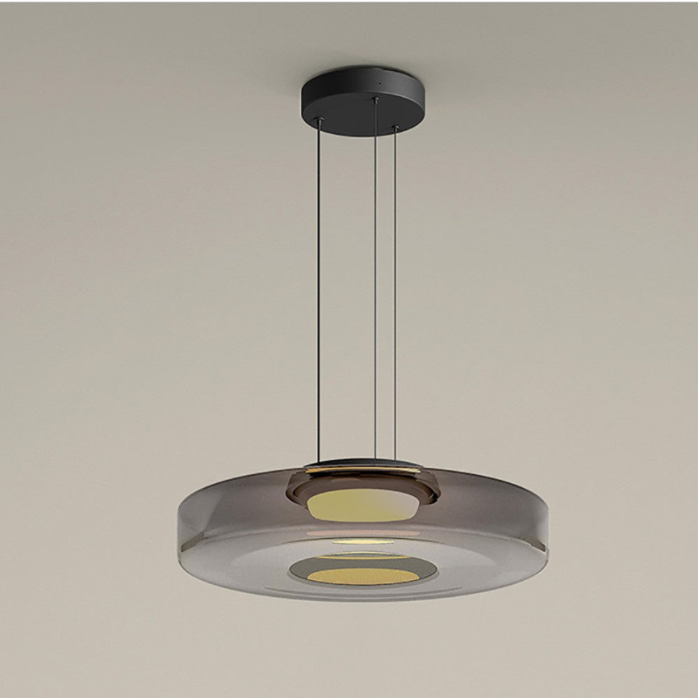 Bauhaus Style Moon Motif Glass Pendant Ceiling Light