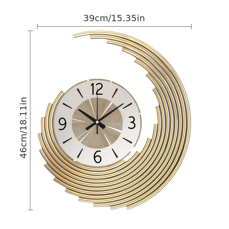 Elegant 3D metal vægur med lydløs quartzbevægelse
