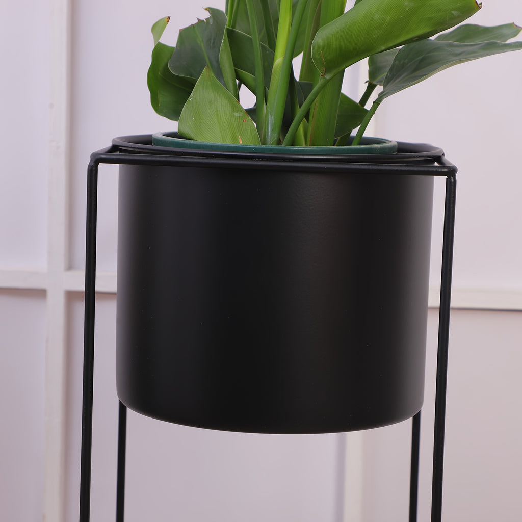 Black Metal Plant Stand For Indoor Use Rectangular Holder