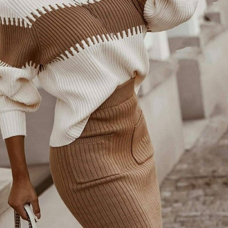 ENSEMBLE DEUX PIÈCES CÔTELÉ DÉCONTRACTÉ