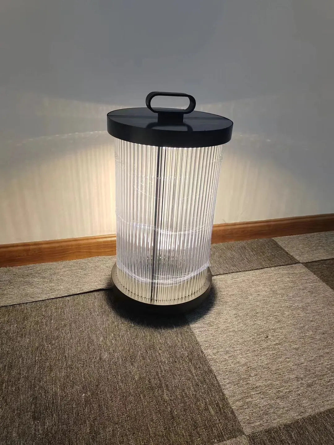 Solmere Ribbede Glas Udendørs Lanterne Lampe Vandtæt Havebelysning