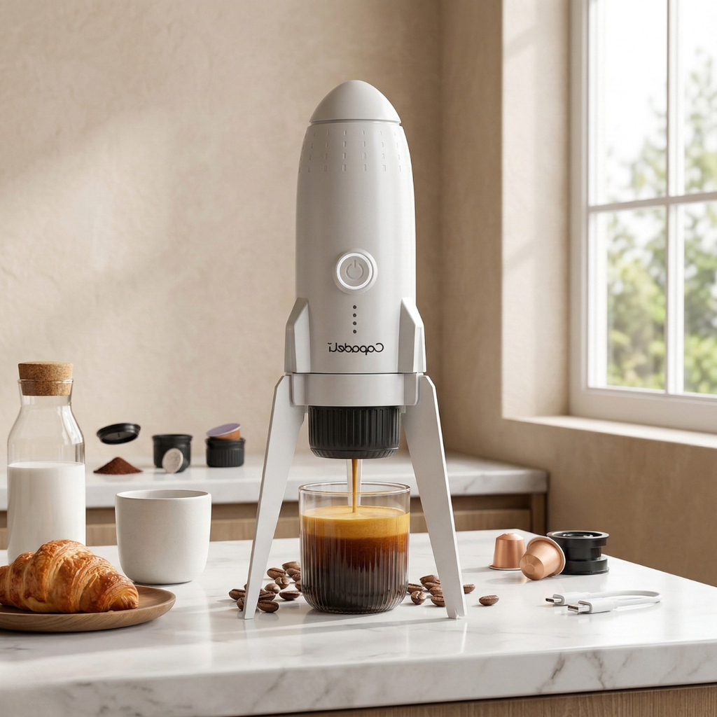 Self-Heating Portable Espresso Machine For Travel And Outdoor Use | Rosalyssa