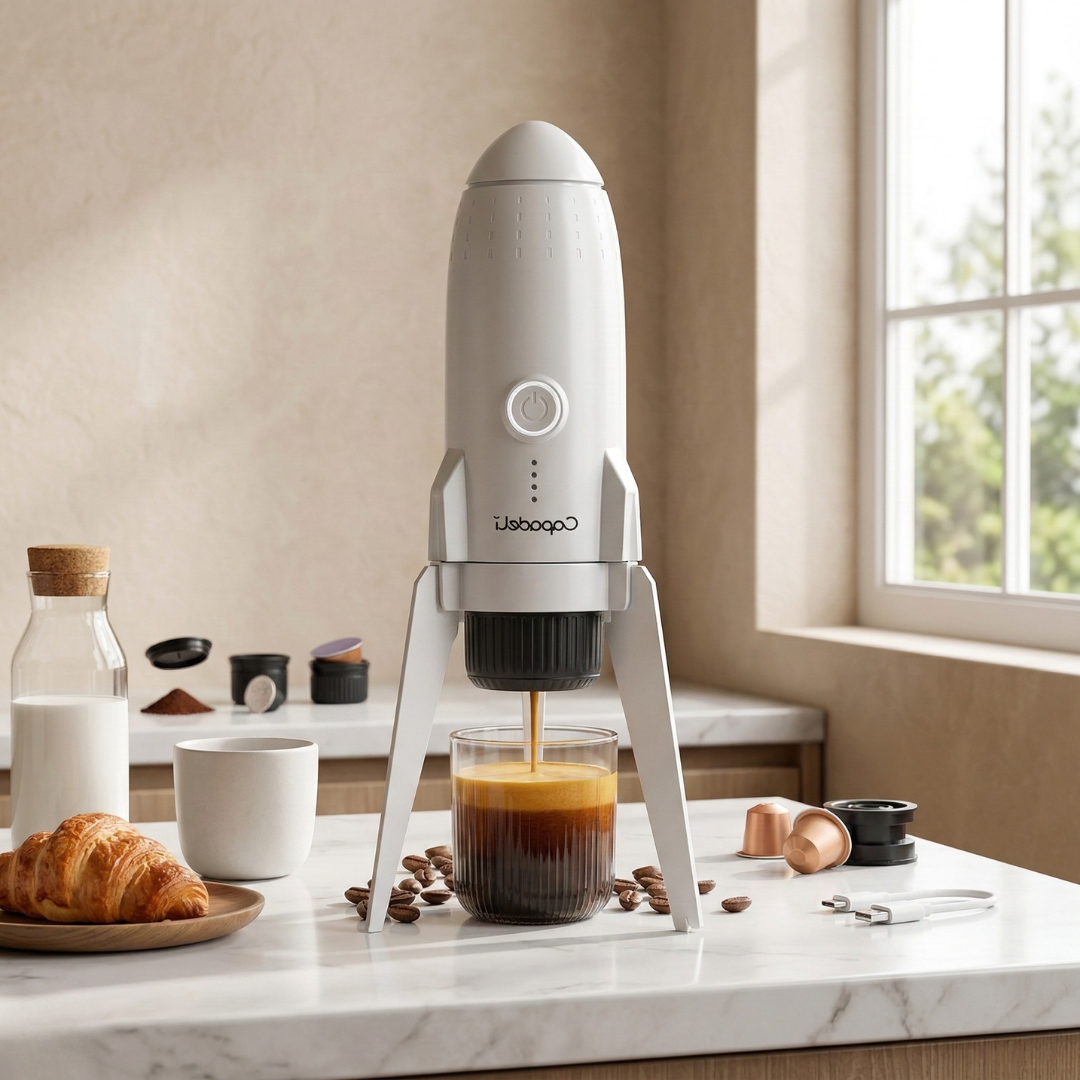 Self-Heating Portable Espresso Machine For Travel And Outdoor Use | Rosalyssa