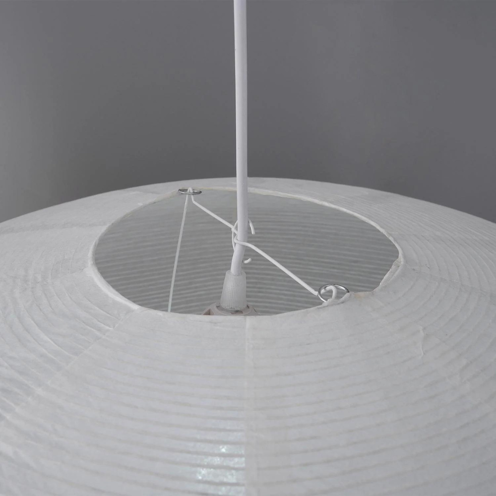 Lampada da soffitto Japandi in carta di gelso con LED bianco geometrico 50/60 cm