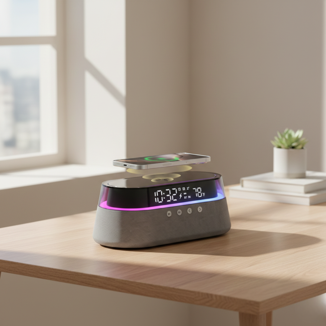 Reloj Despertador Inteligente con Altavoz Bluetooth para Dormitorio | Rosalyssa