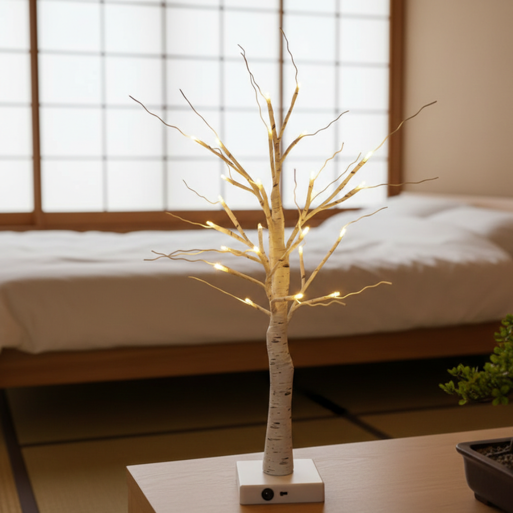 Decorazione luminosa a LED a forma di betulla per un'atmosfera accogliente in casa | Rosalyssa