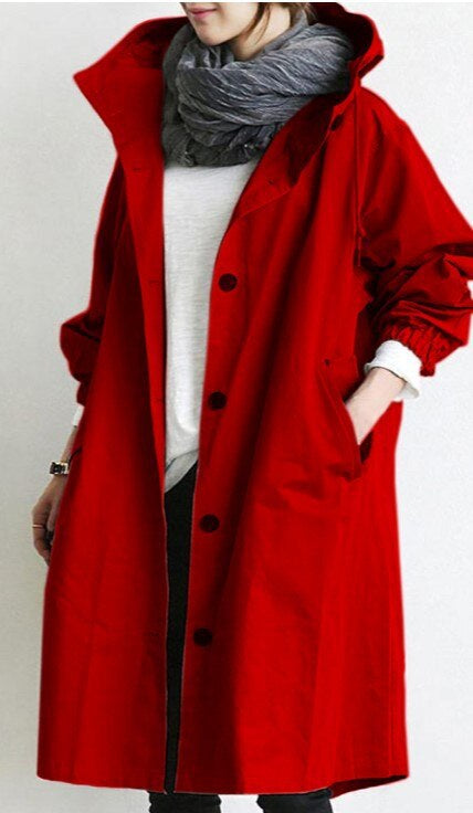 AuroraWeave Fashionable Trench Coat For Women Long Style Seasonal 2024