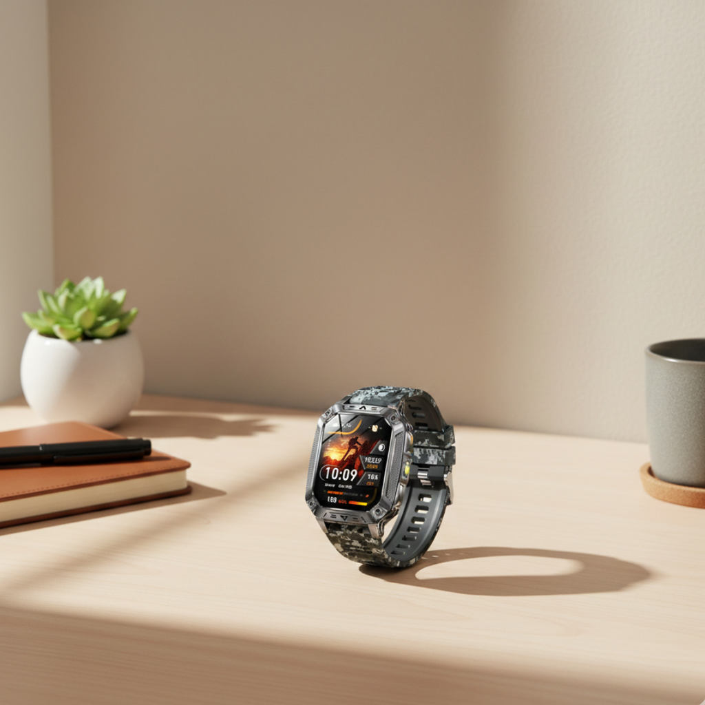 Outdoor fitness smartwatch met AMOLED-display, waterdichte activiteitsmeter | Rosalyssa