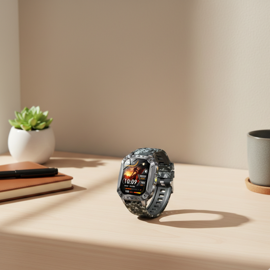 Outdoor fitness smartwatch met AMOLED-display, waterdichte activiteitsmeter | Rosalyssa