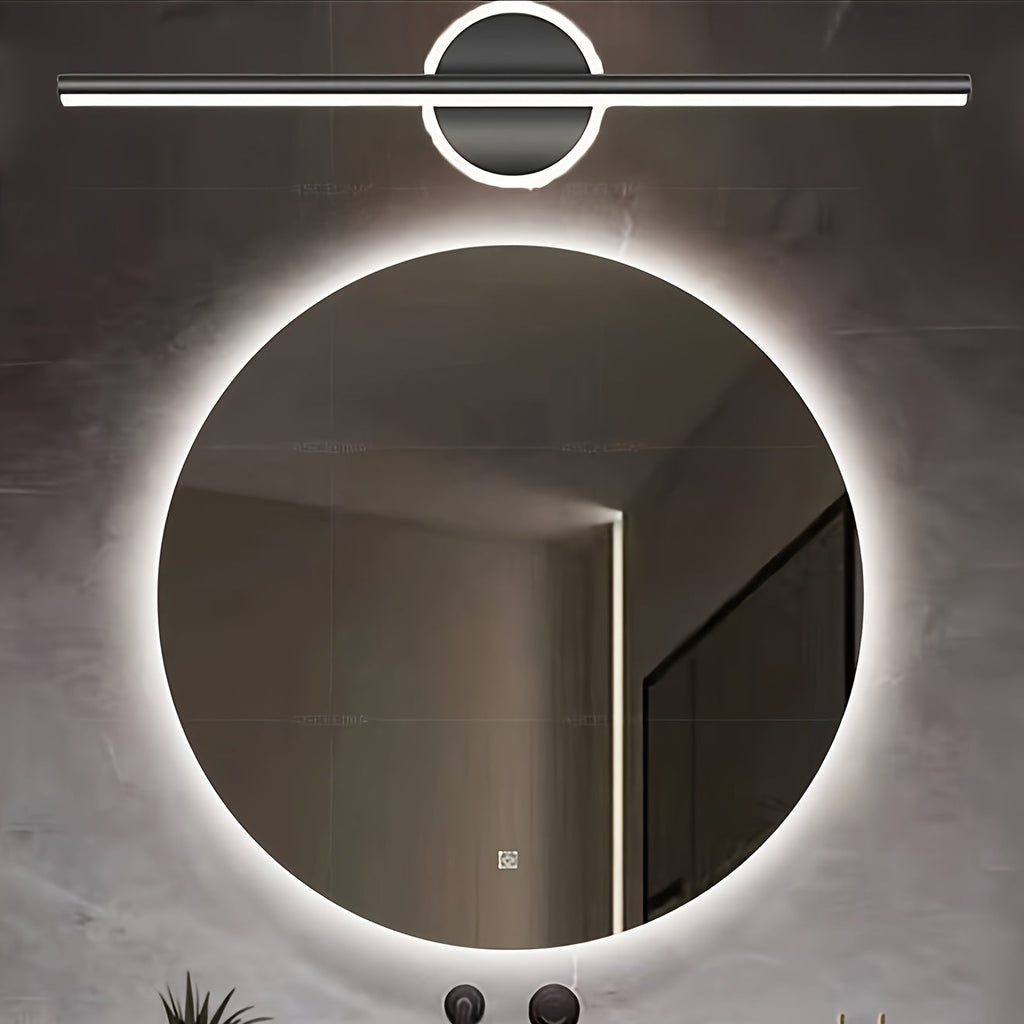 Luxusní LED nástěnné zrcadlo v černé a zlaté barvě, minimalistický styl