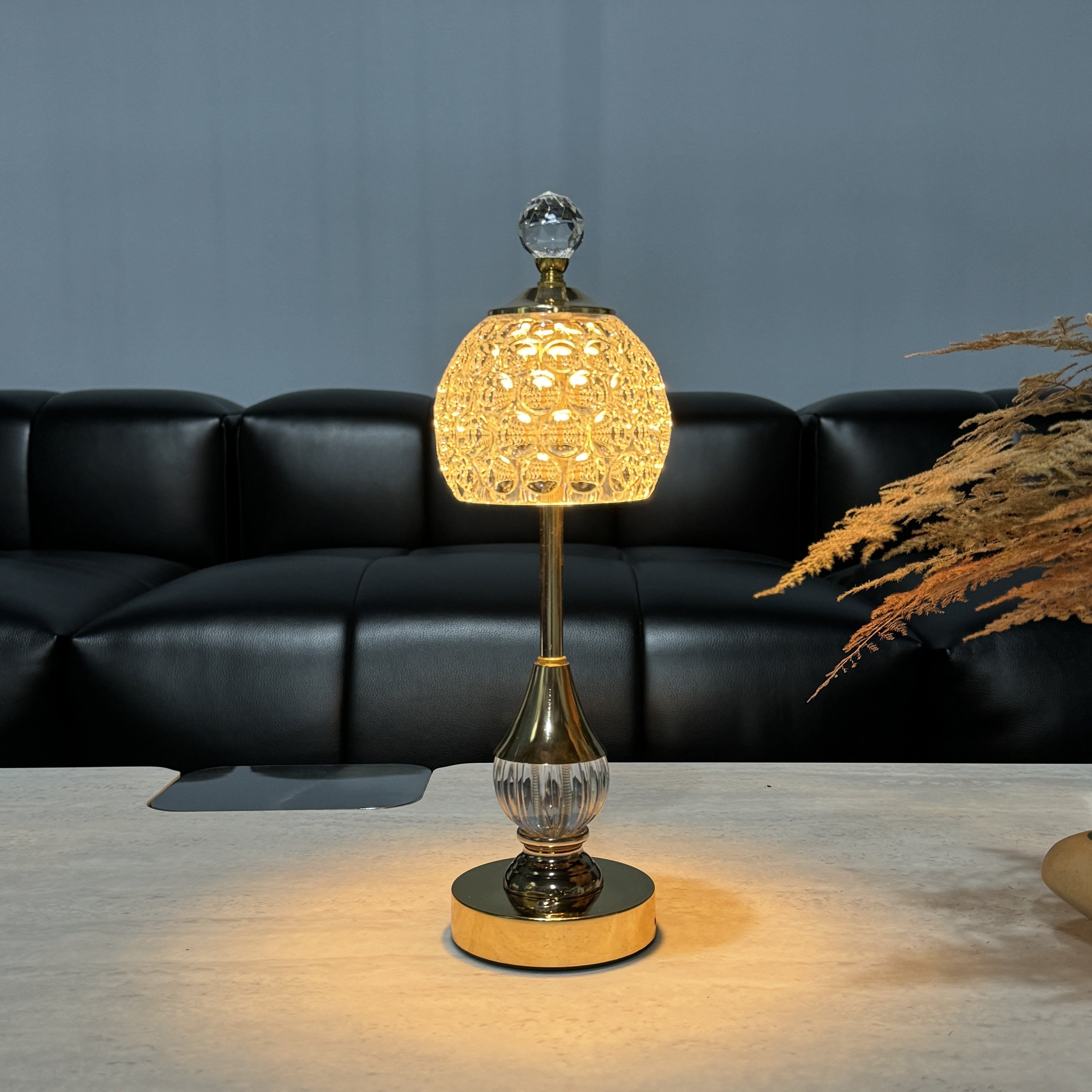 Lampe de chevet Crystal Touch avec lumière LED rechargeable