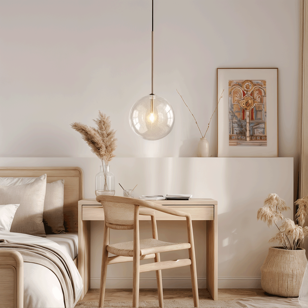 Lunel glazen bol hanglamp voor Scandinavische moderne woningen