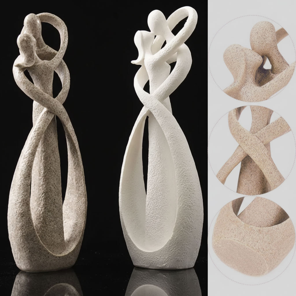 Abstract Resin Couple Sculpture For Modern Home Decor