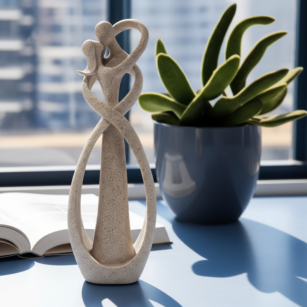 Abstract Resin Couple Sculpture For Modern Home Decor